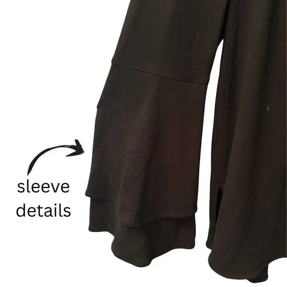 Crosby by Mollie Burch, Black, VNeck, Bell Sleeve Sweater, L - Picture 5 of 5